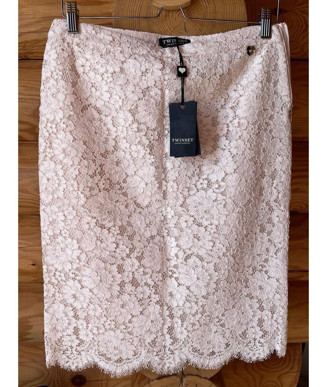 TWIN-SET Розовый кружевной костюм с юбками, фото 2