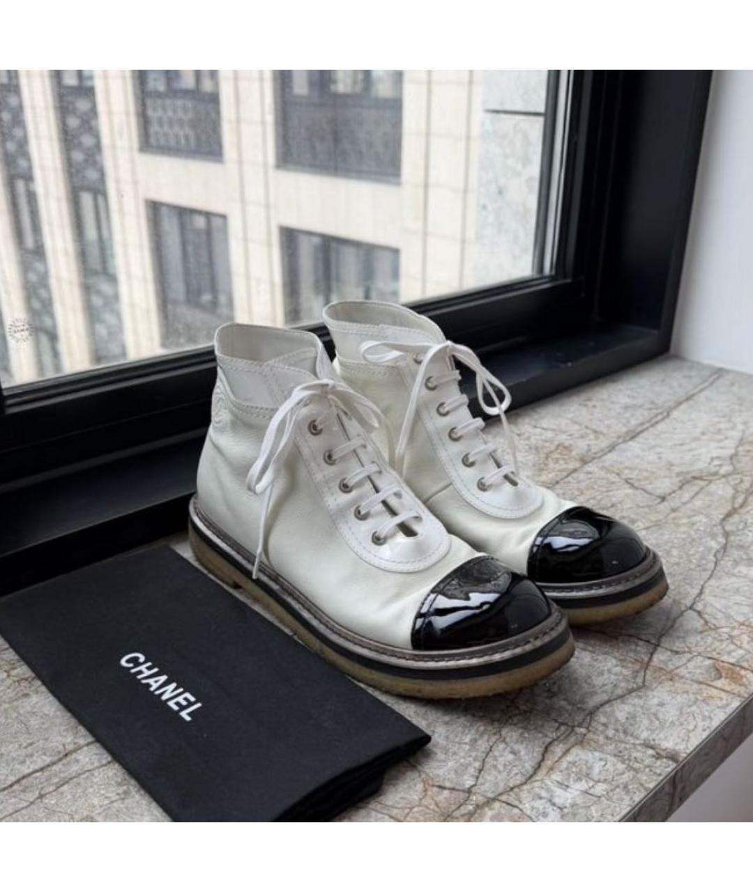 CHANEL Черные кожаные ботинки, фото 6