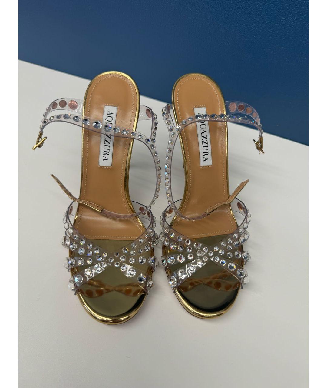 AQUAZZURA Золотые босоножки, фото 2