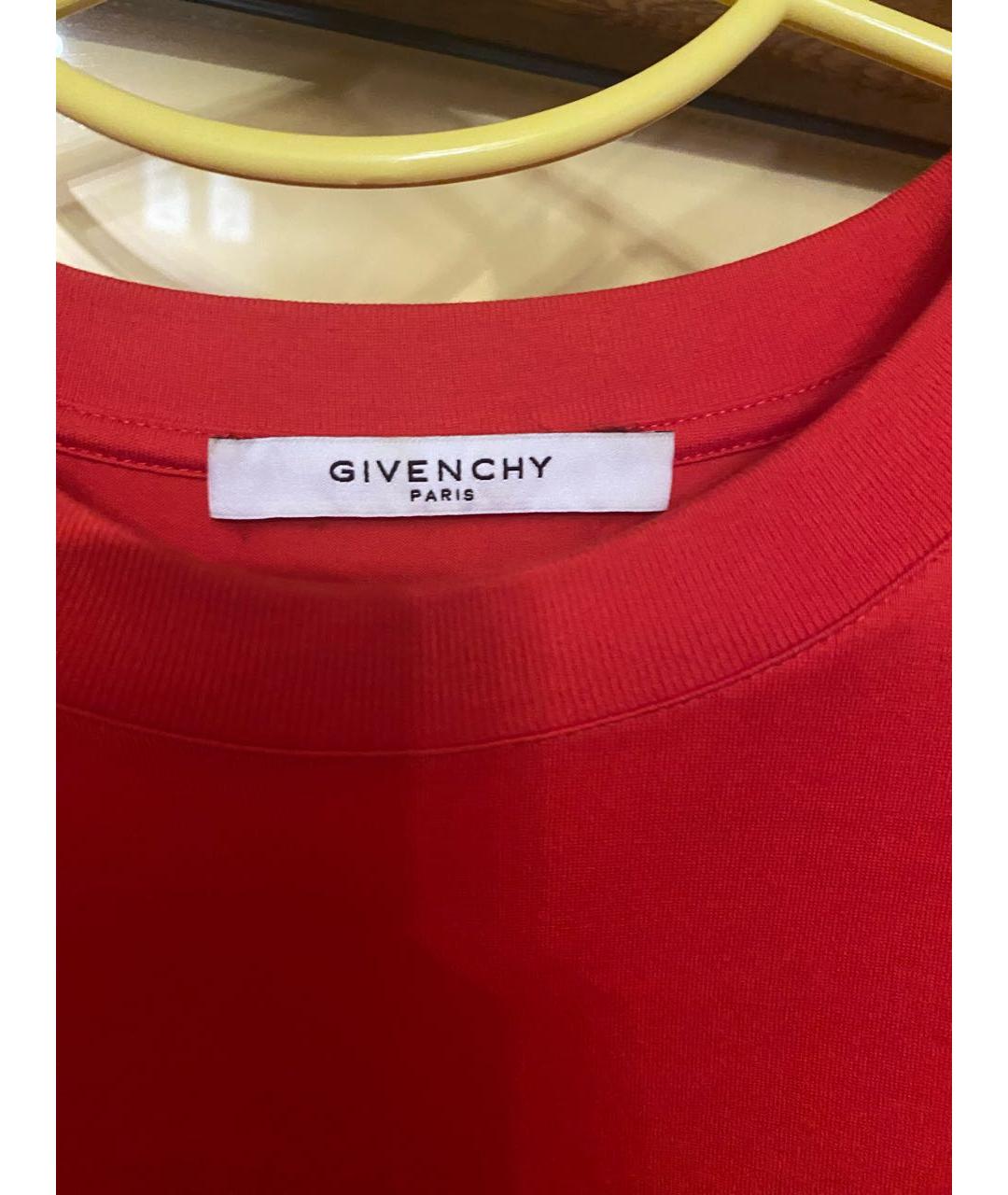 GIVENCHY Красная хлопковая футболка, фото 3