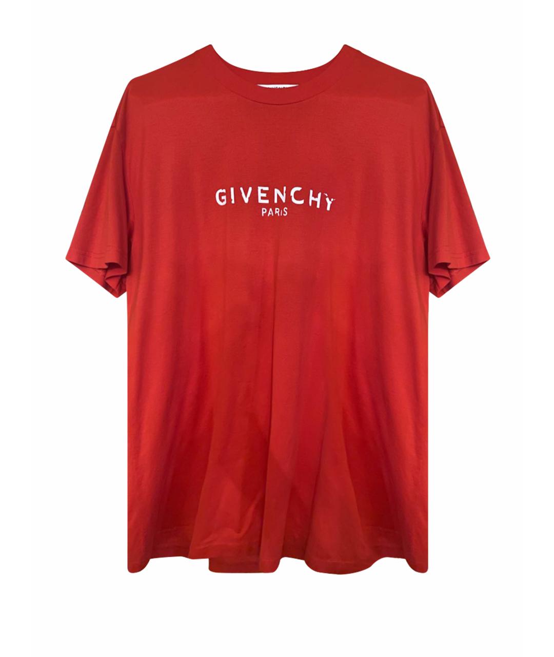 GIVENCHY Красная хлопковая футболка, фото 1