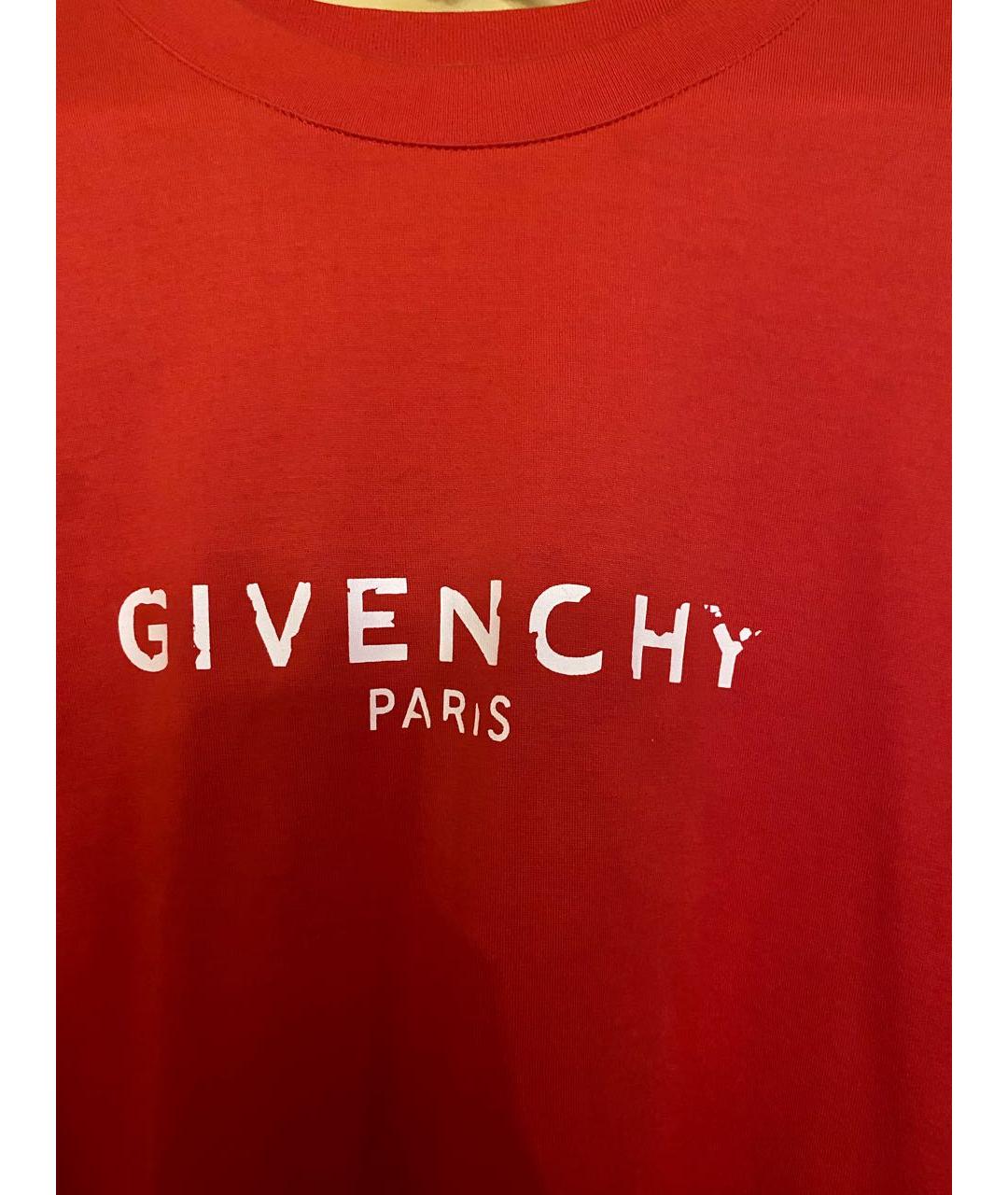 GIVENCHY Красная хлопковая футболка, фото 4