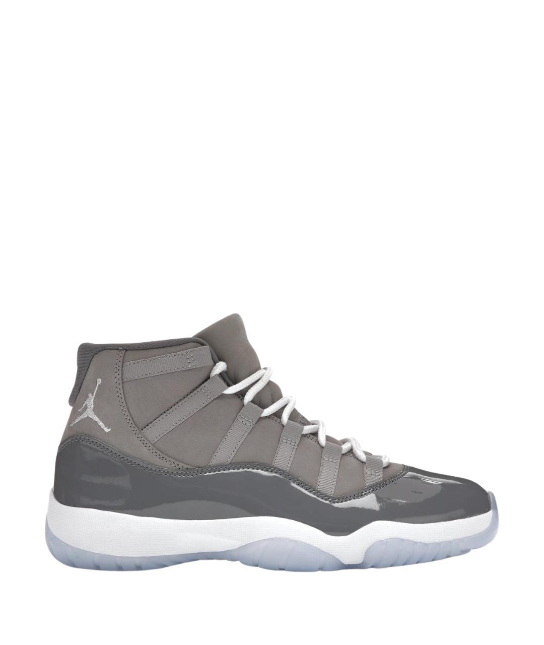 JORDAN Серые кожаные кроссовки, фото 1