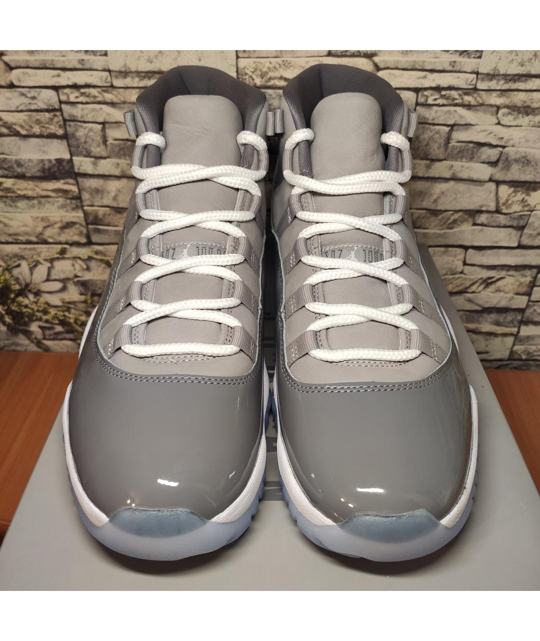 JORDAN Серые кожаные кроссовки, фото 5