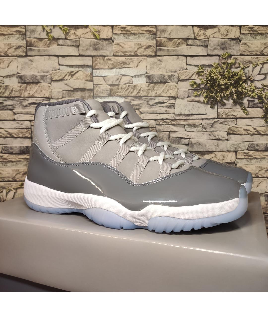 JORDAN Серые кожаные кроссовки, фото 3