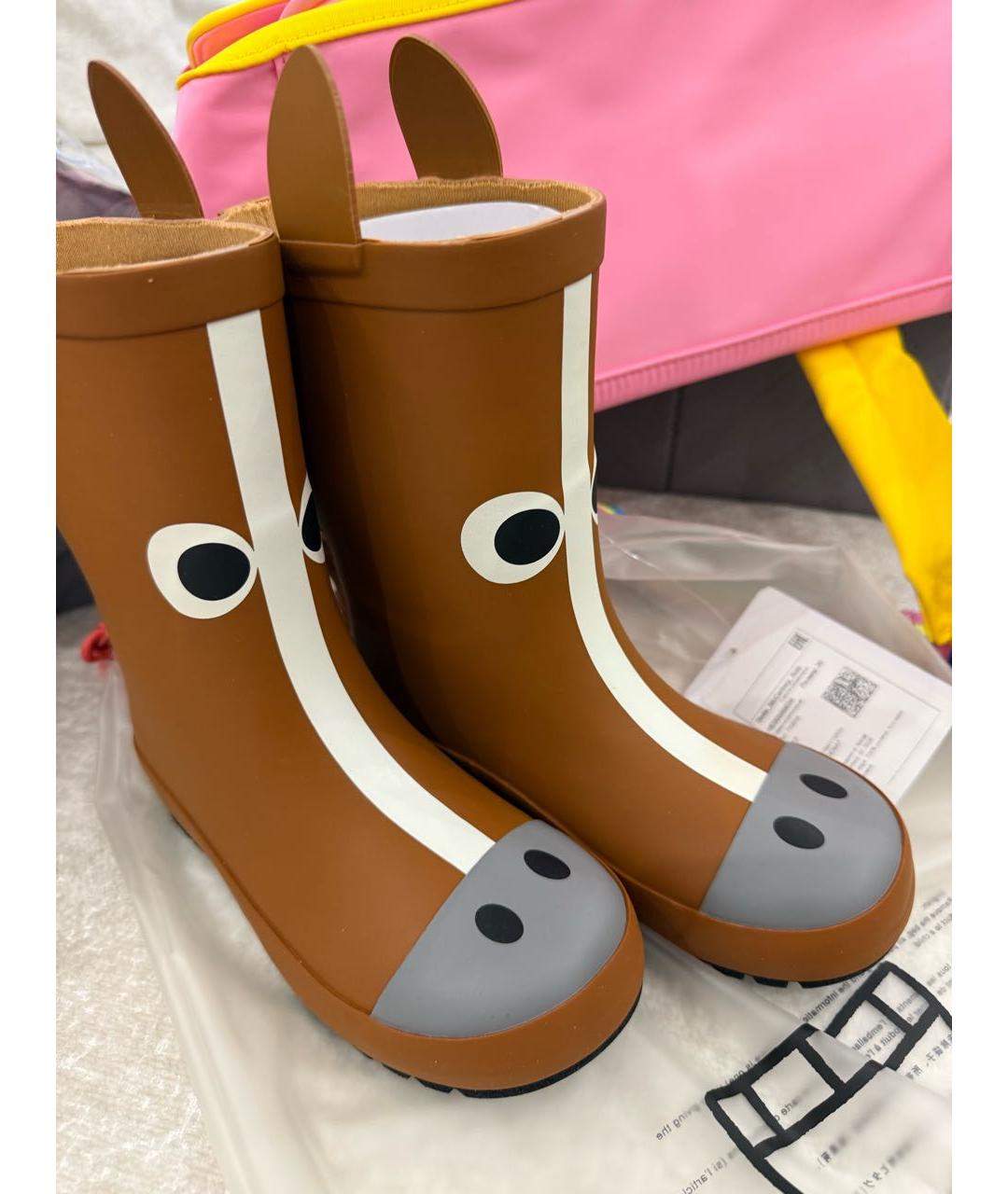 STELLA MCCARTNEY Коричневые резиновые ботинки, фото 2