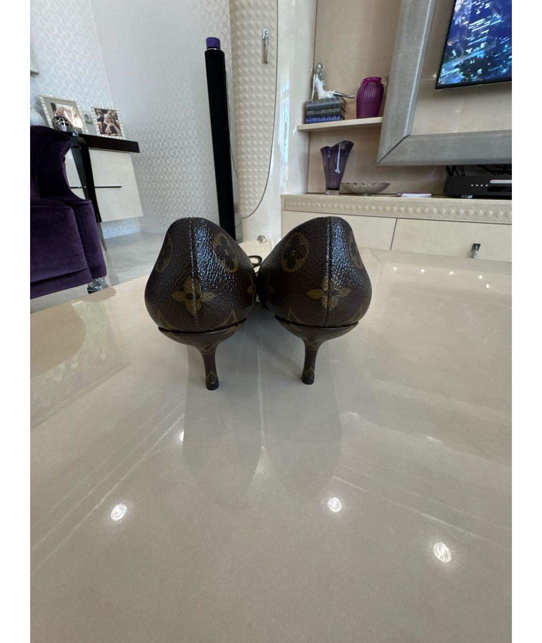 LOUIS VUITTON Коричневые кожаные туфли, фото 4