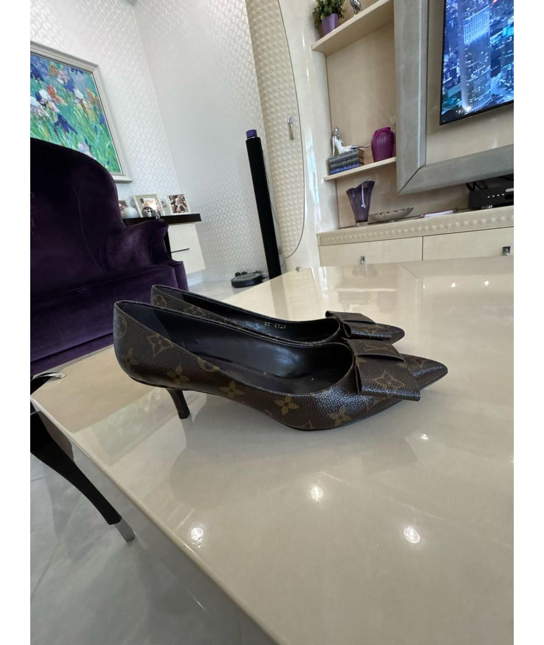 LOUIS VUITTON Коричневые кожаные туфли, фото 6