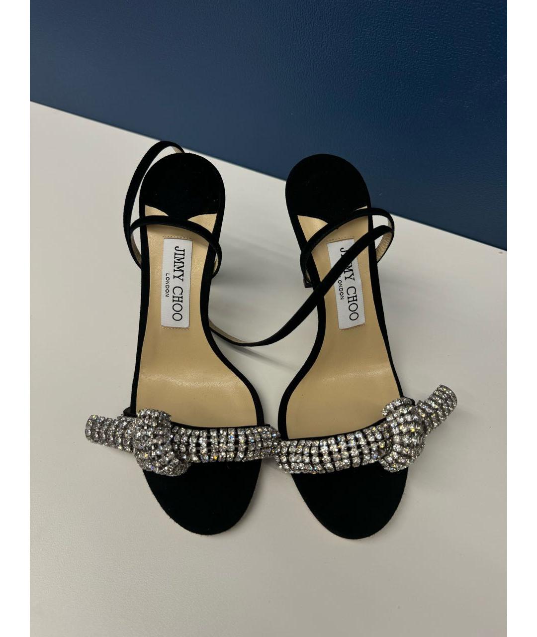 JIMMY CHOO Черные замшевые босоножки, фото 2