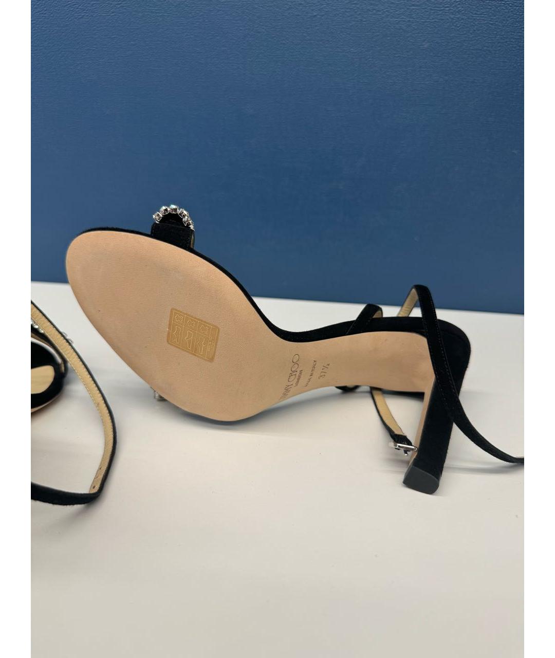 JIMMY CHOO Черные замшевые босоножки, фото 5