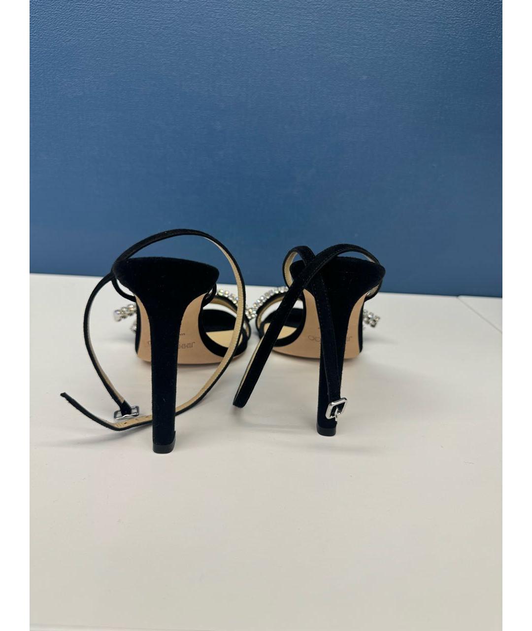 JIMMY CHOO Черные замшевые босоножки, фото 4