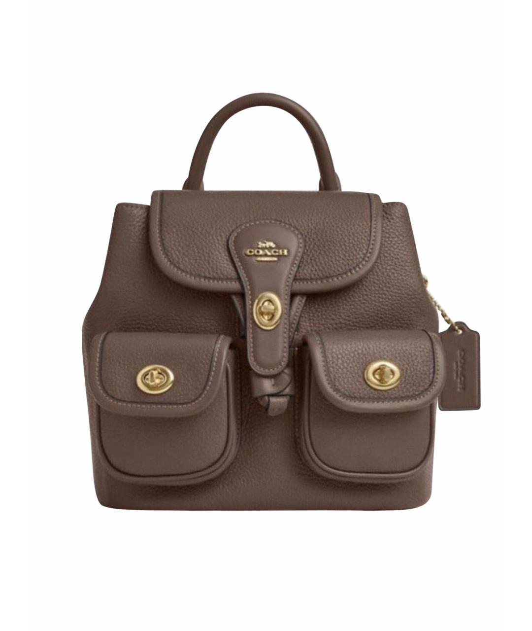COACH Коричневый кожаный рюкзак, фото 1