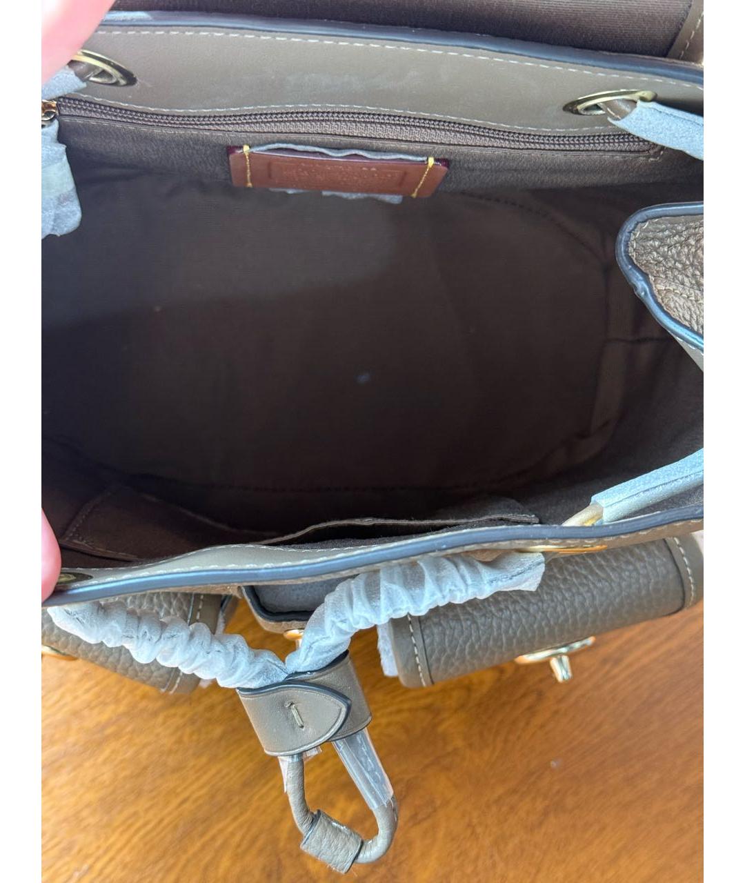 COACH Коричневый кожаный рюкзак, фото 4