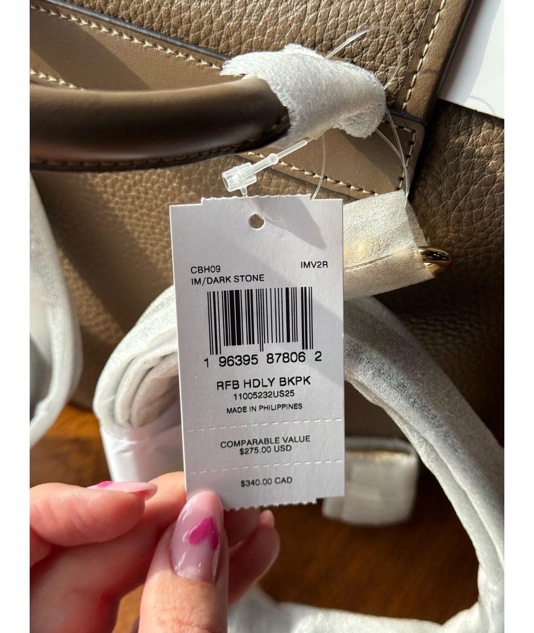 COACH Коричневый кожаный рюкзак, фото 6