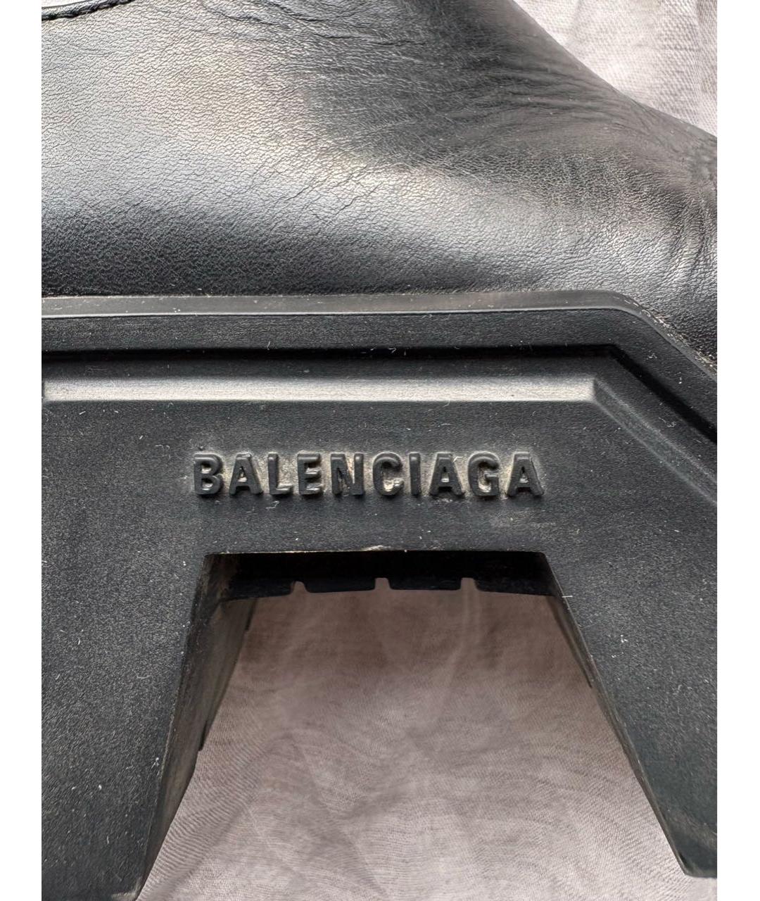 BALENCIAGA Черные кожаные низкие ботинки, фото 6