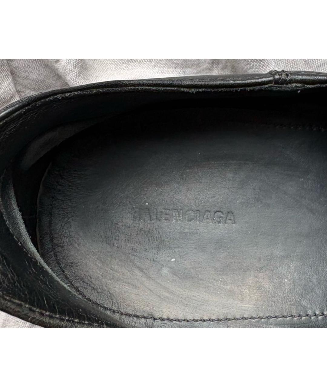 BALENCIAGA Черные кожаные низкие ботинки, фото 8