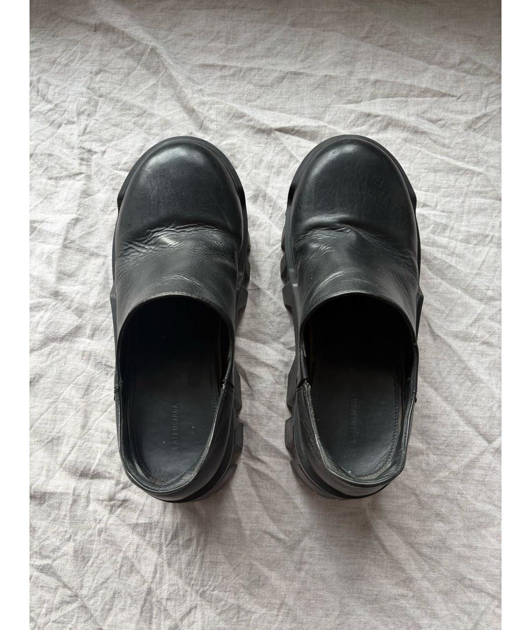 BALENCIAGA Черные кожаные низкие ботинки, фото 3