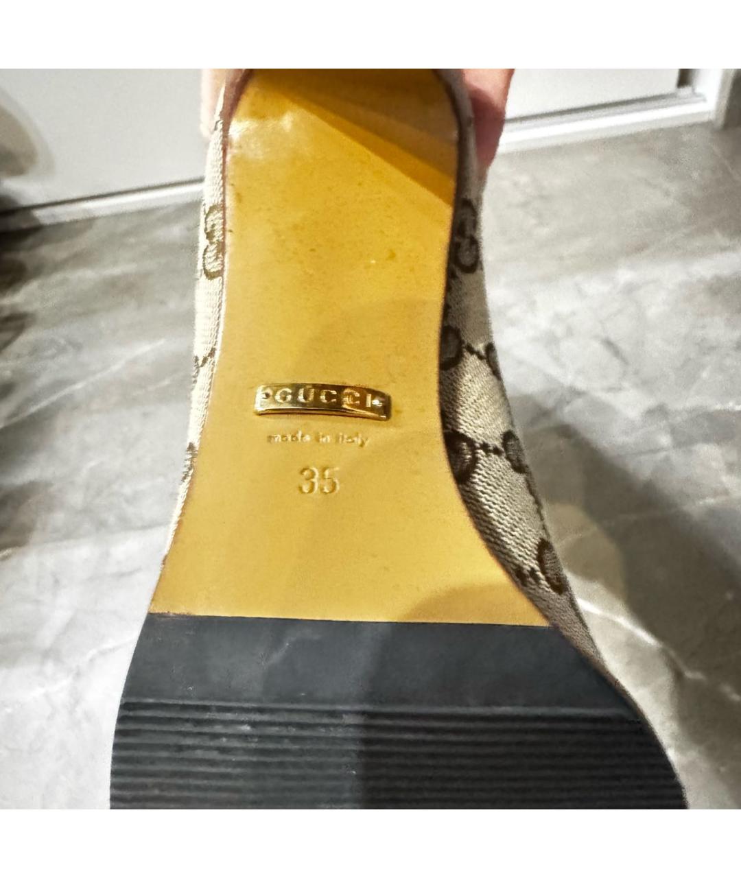 GUCCI Коричневые текстильные сапоги, фото 6