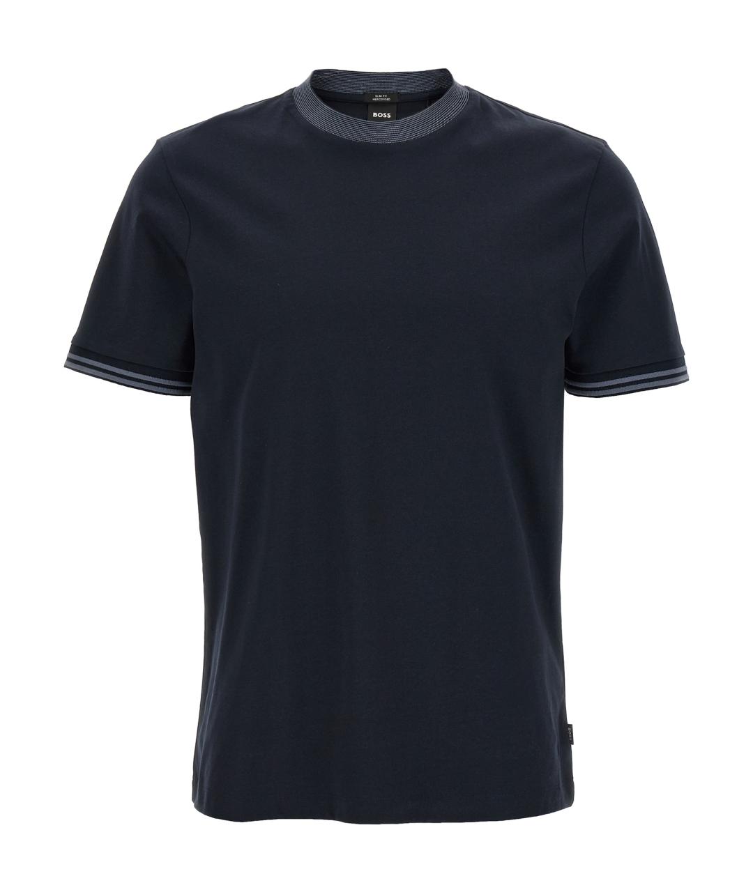 HUGO BOSS Темно-синяя хлопковая футболка, фото 1