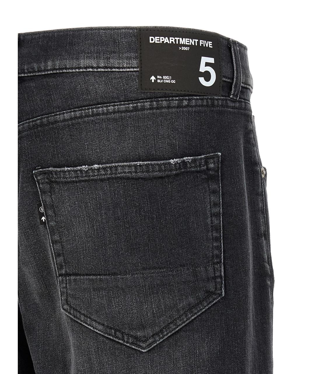 DEPARTMENT 5 Черные хлопковые прямые джинсы, фото 4