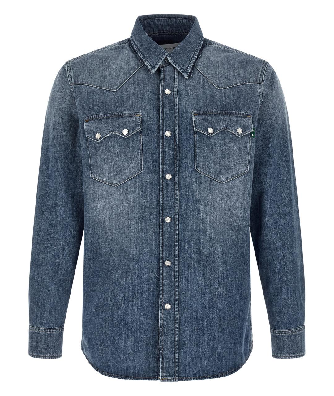 DEPARTMENT 5 Синяя хлопковая кэжуал рубашка, фото 1