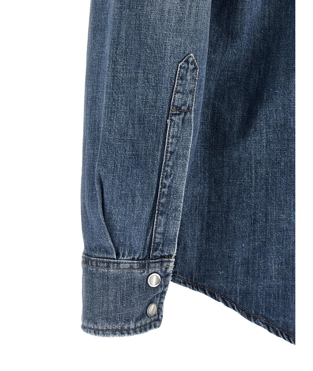 DEPARTMENT 5 Синяя хлопковая кэжуал рубашка, фото 4