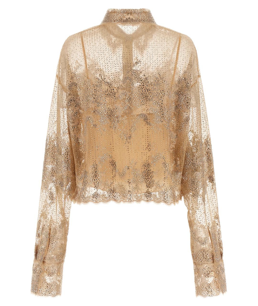 ERMANNO SCERVINO Золотая полиэстеровая блузы, фото 2