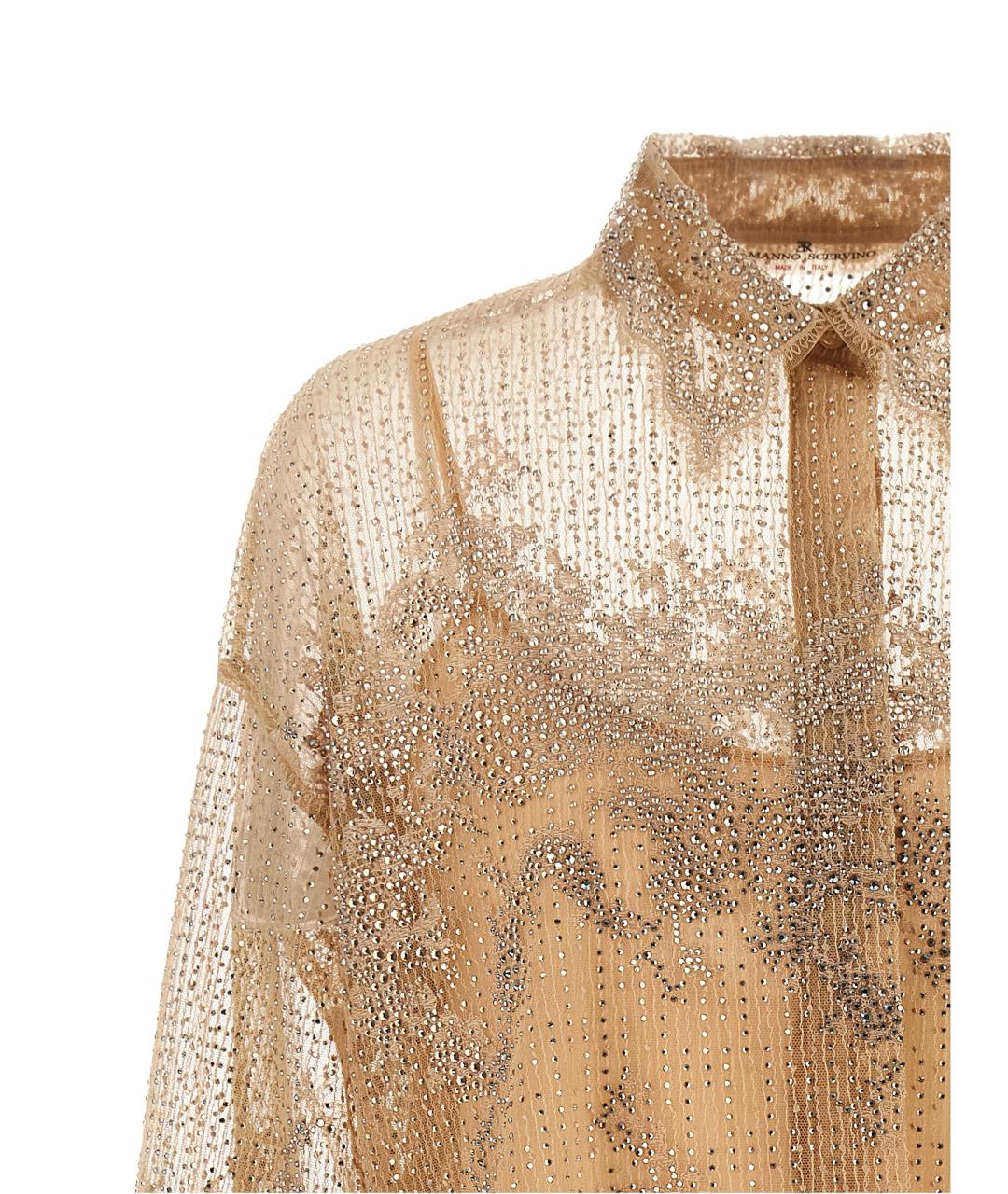 ERMANNO SCERVINO Золотая полиэстеровая блузы, фото 3