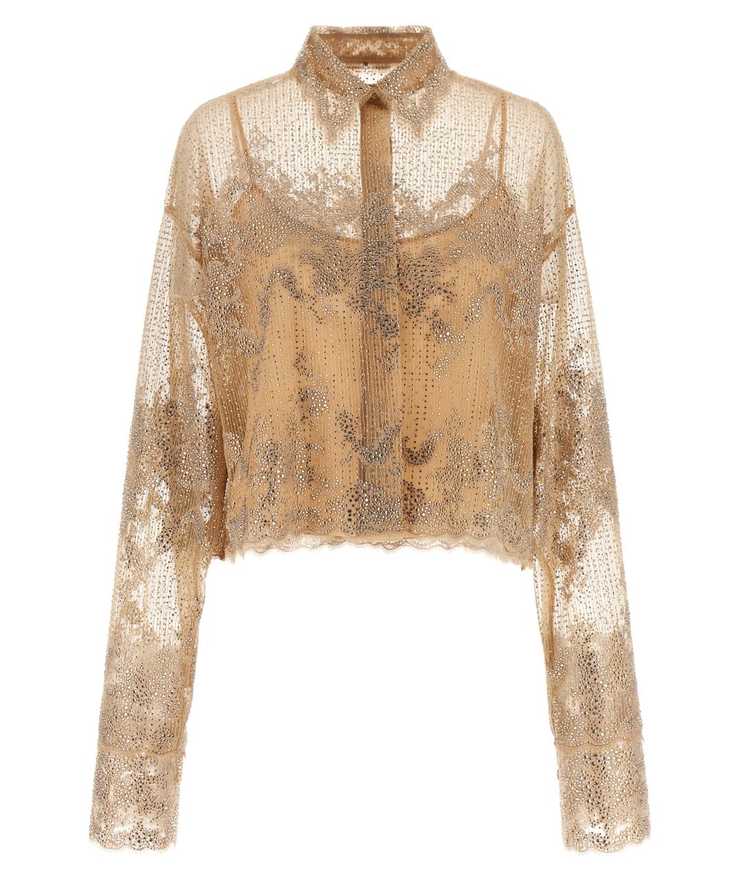 ERMANNO SCERVINO Золотая полиэстеровая блузы, фото 1