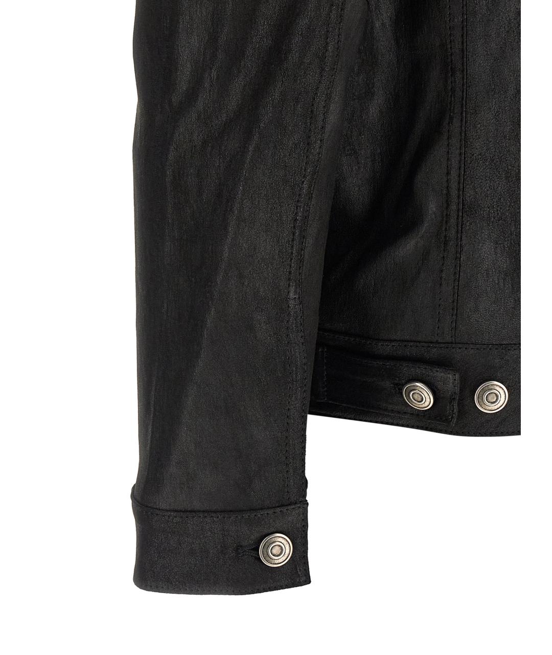 GIORGIO BRATO Черная кожаная куртка, фото 4
