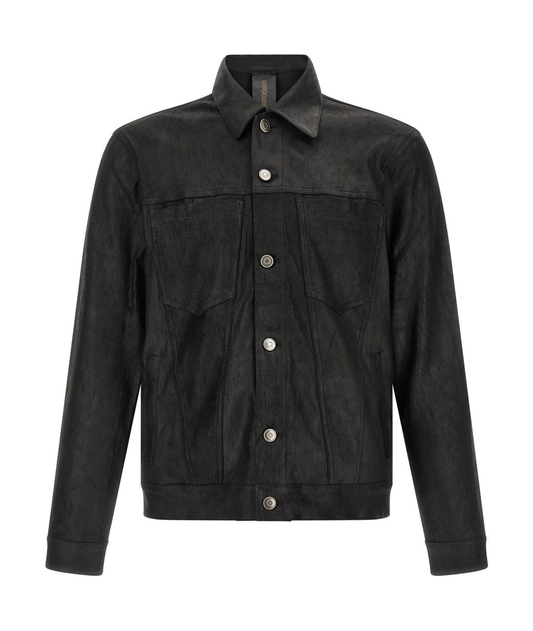 GIORGIO BRATO Черная кожаная куртка, фото 1