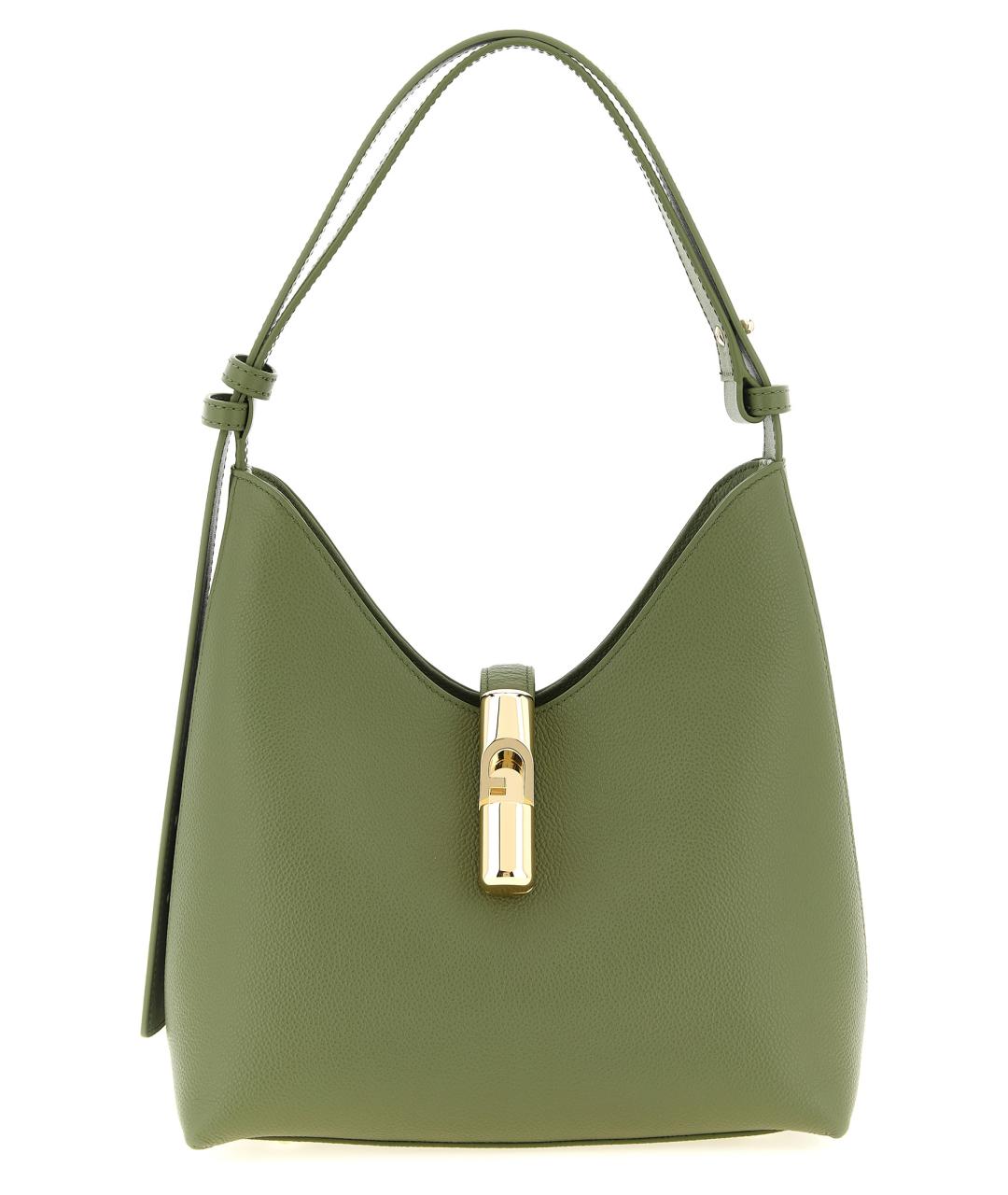 FURLA Зеленая кожаная сумка через плечо, фото 1