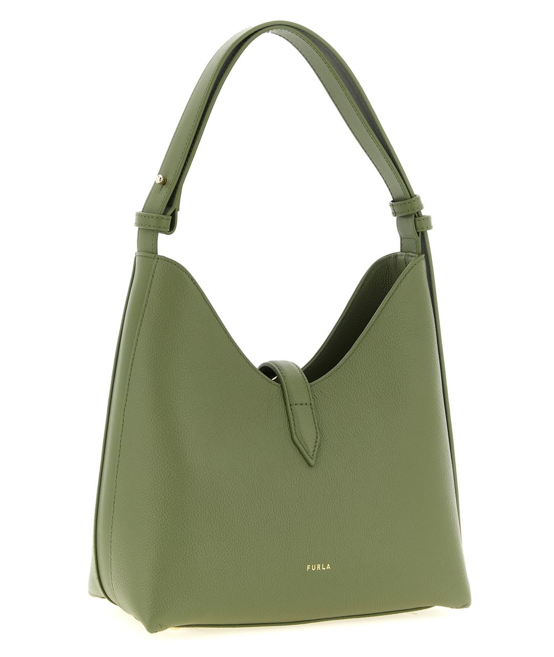 FURLA Зеленая кожаная сумка через плечо, фото 2