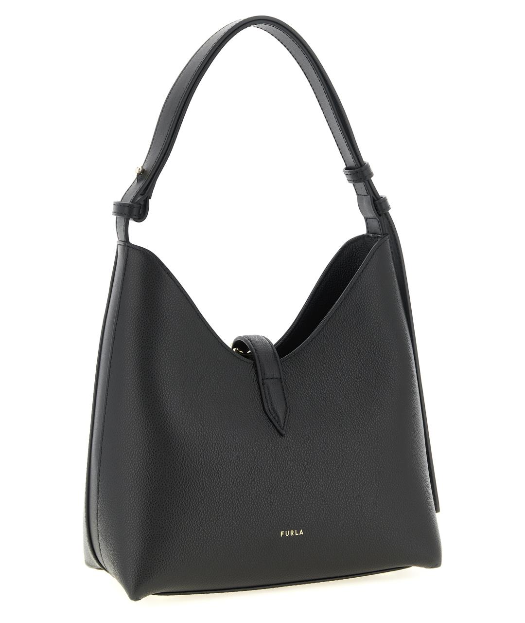 FURLA Черная кожаная сумка через плечо, фото 2