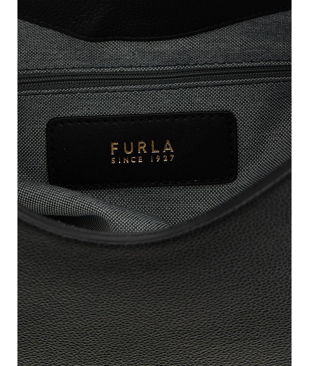 FURLA Черная кожаная сумка через плечо, фото 4