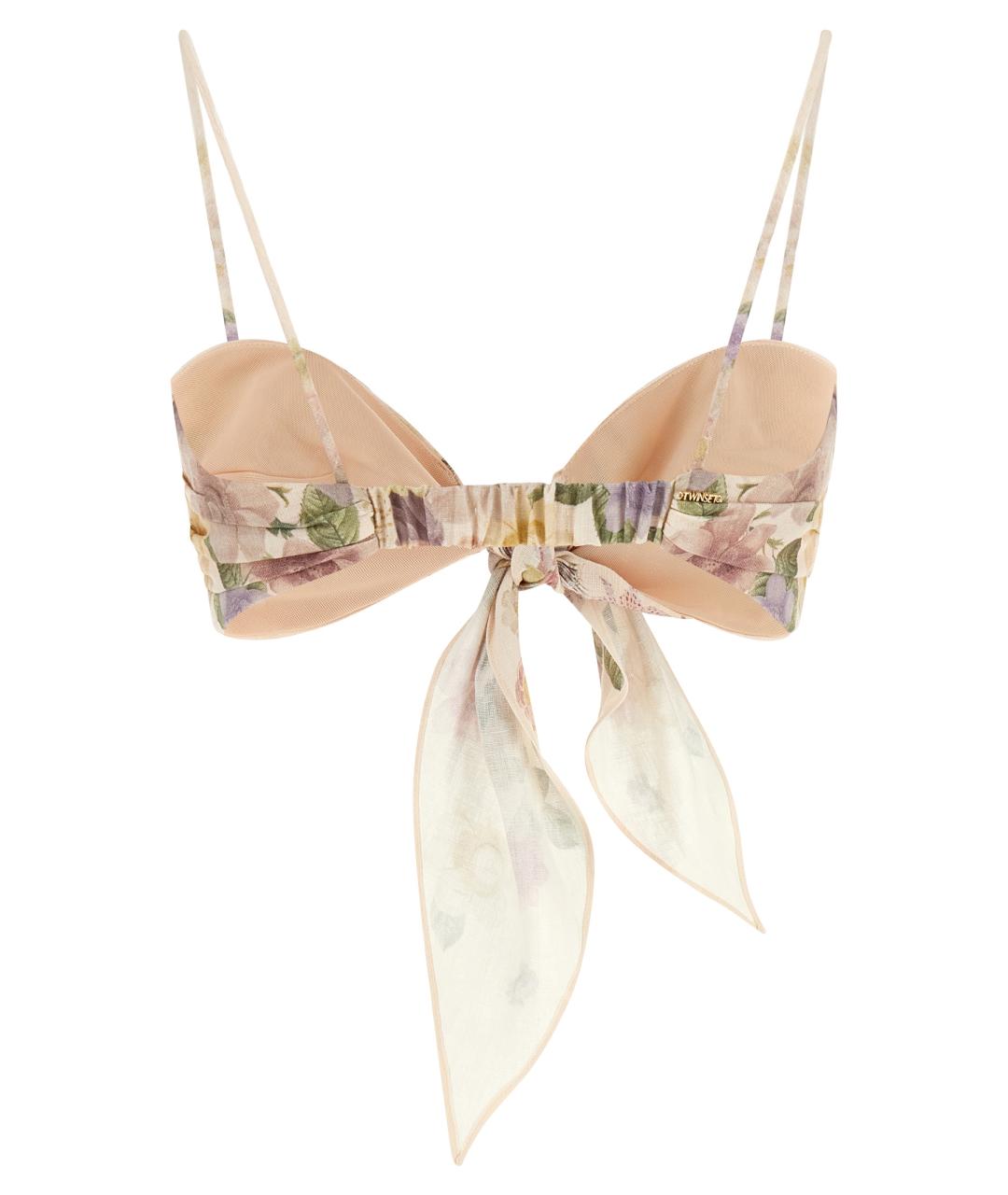 TWIN-SET Мульти льняная майка, фото 2