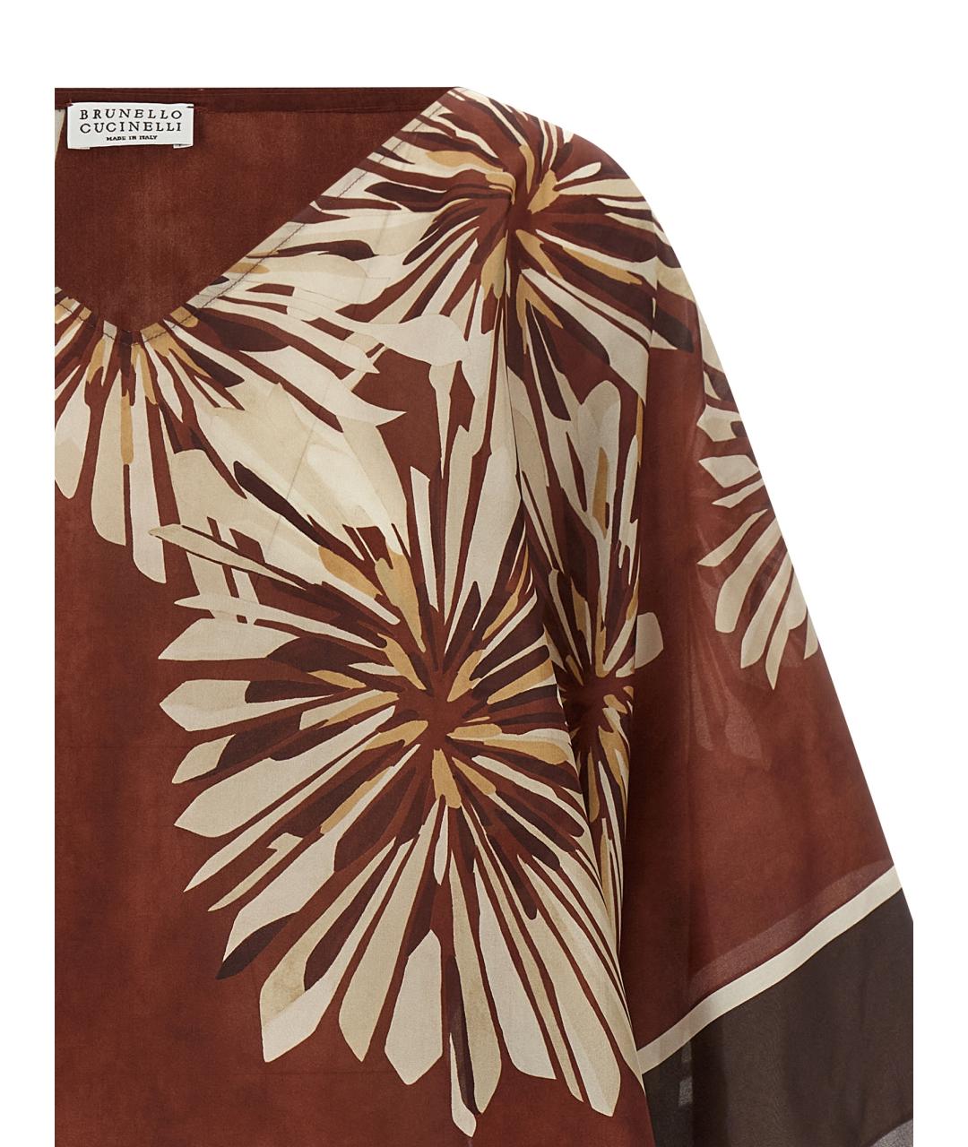 BRUNELLO CUCINELLI Мульти шелковая блузы, фото 3