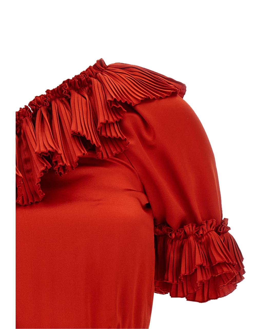 SAINT LAURENT Красное шелковое коктейльное платье, фото 3