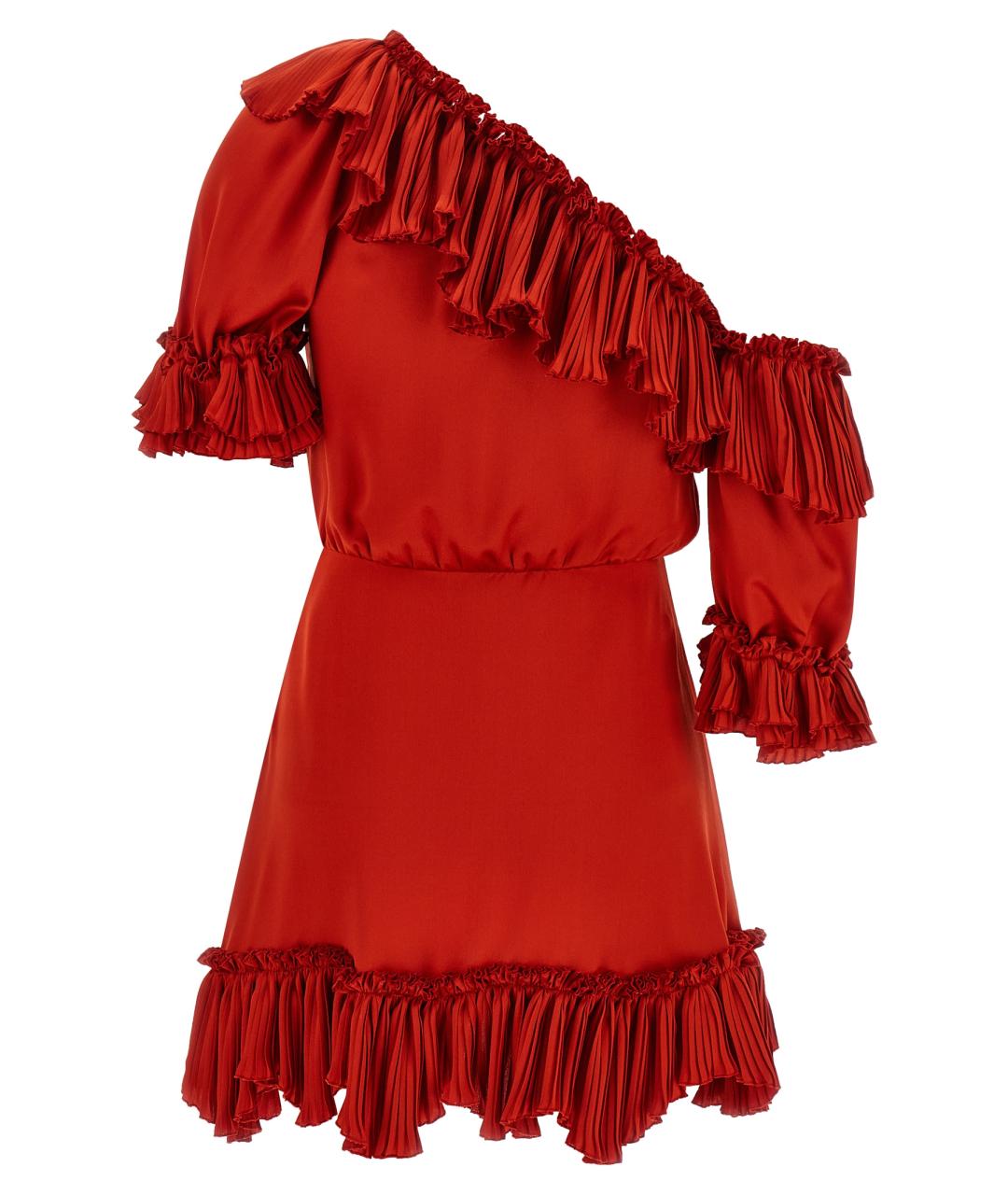 SAINT LAURENT Красное шелковое коктейльное платье, фото 2