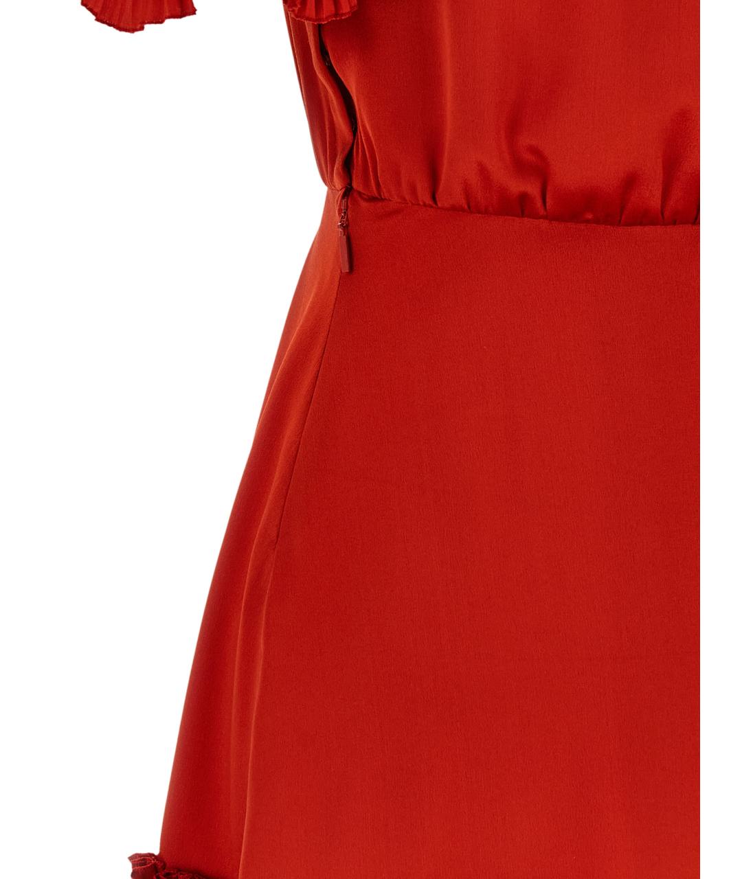 SAINT LAURENT Красное шелковое коктейльное платье, фото 4