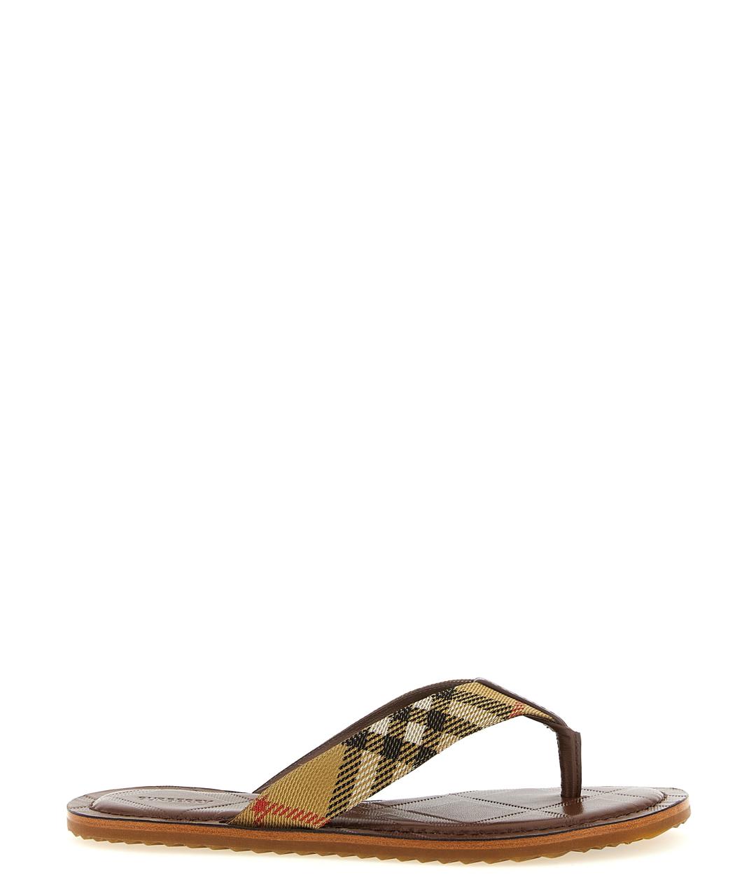 BURBERRY Бежевые шлепанцы, фото 1