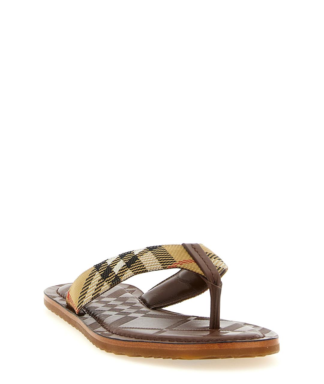 BURBERRY Бежевые шлепанцы, фото 2