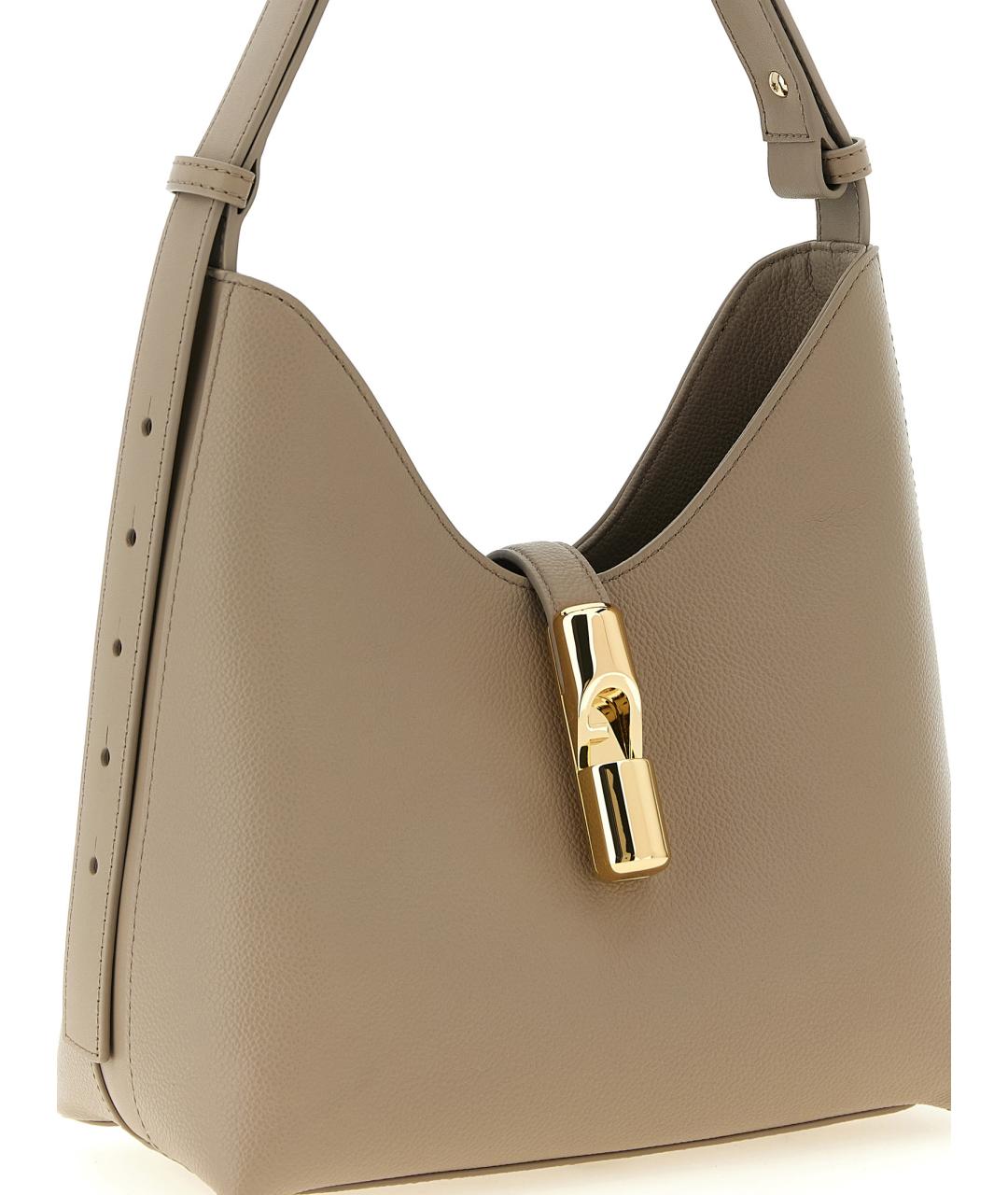 FURLA Бежевая кожаная сумка через плечо, фото 3