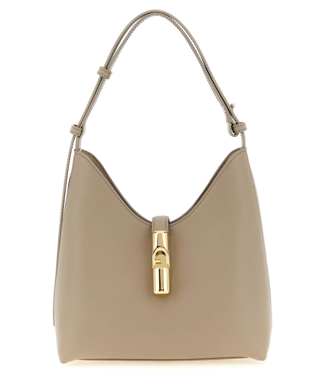 FURLA Бежевая кожаная сумка через плечо, фото 1