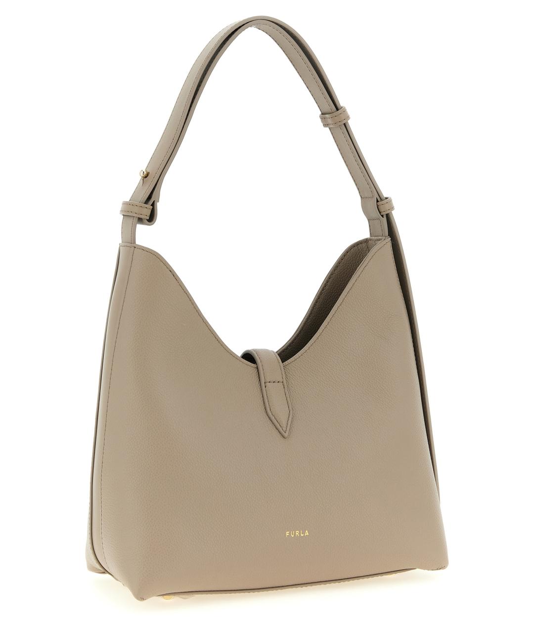 FURLA Бежевая кожаная сумка через плечо, фото 2