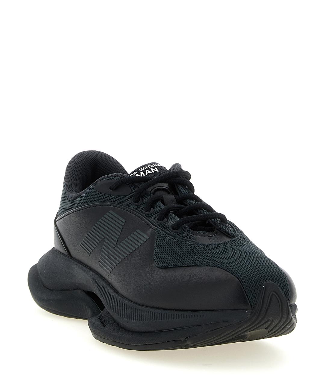 JUNYA WATANABE Черные кожаные низкие кроссовки / кеды, фото 2