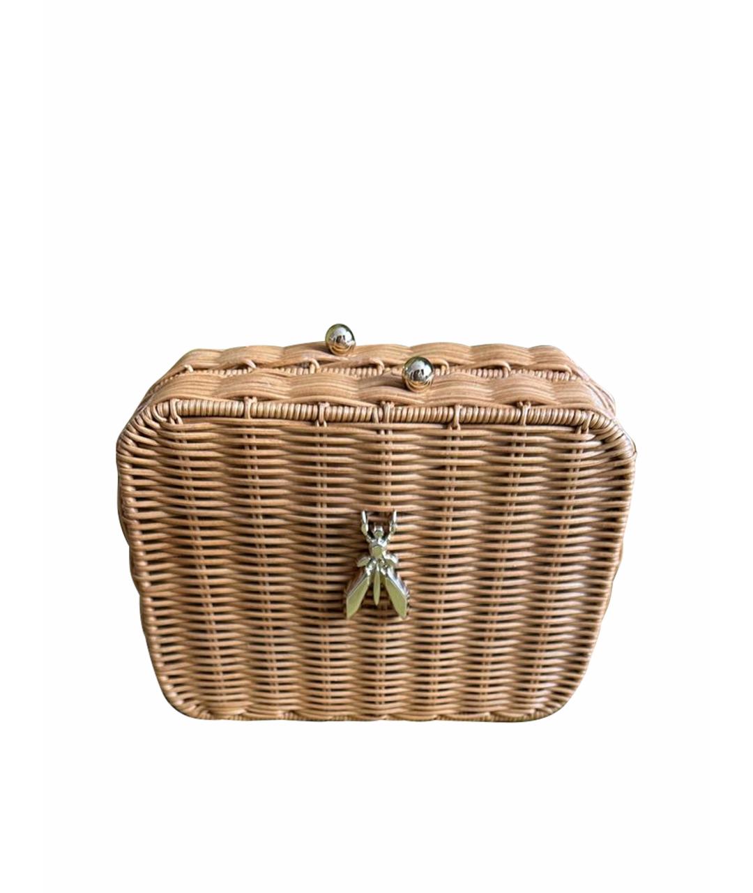 PATRIZIA PEPE Бежевая пелетеная сумка через плечо, фото 1