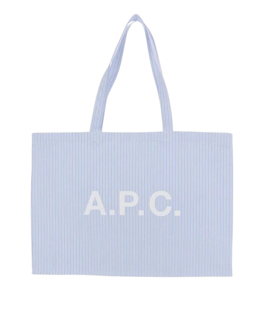 A.P.C. Голубая хлопковая сумка тоут, фото 1