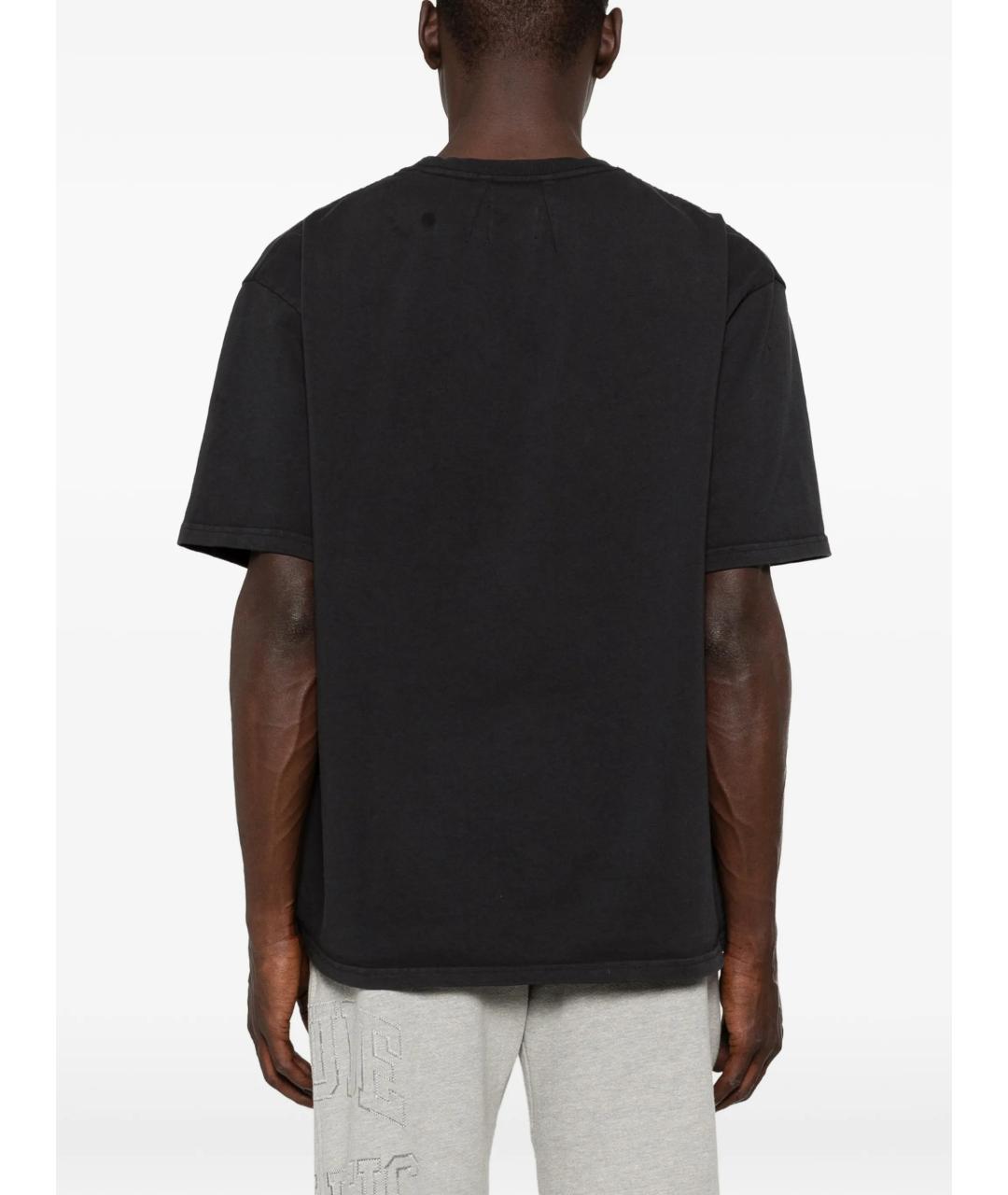RHUDE Черная хлопковая футболка, фото 4
