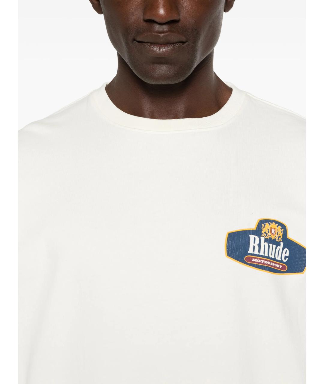 RHUDE Белая хлопковая футболка, фото 5